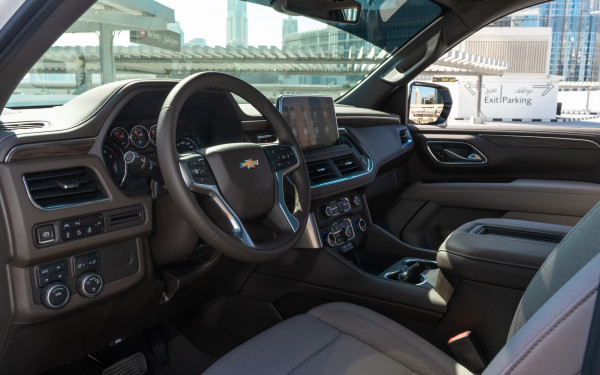 White Chevrolet Tahoe, 2021 for rent in Dubai 3