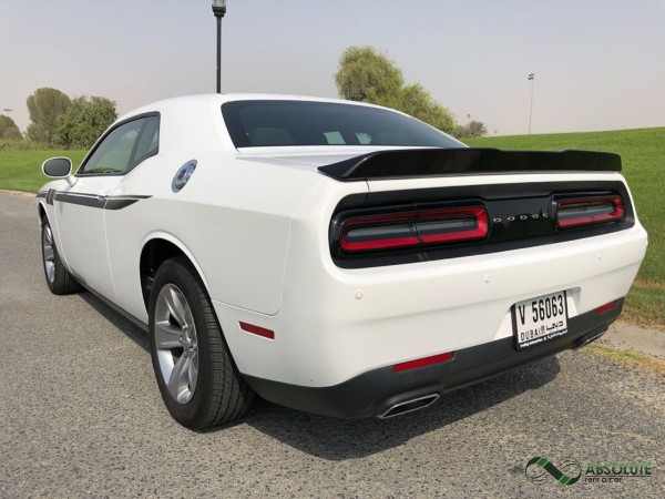 White Dodge Challenger, 2017 for rent in Dubai 0