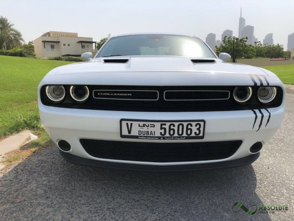 White Dodge Challenger, 2017 for rent in Dubai 2