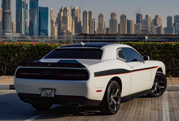 White Dodge Challenger, 2018 for rent in Dubai 0