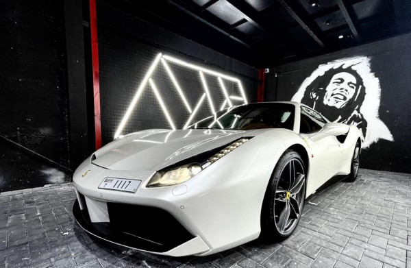 White Ferrari 488 Spyder, 2018 for rent in Dubai 5