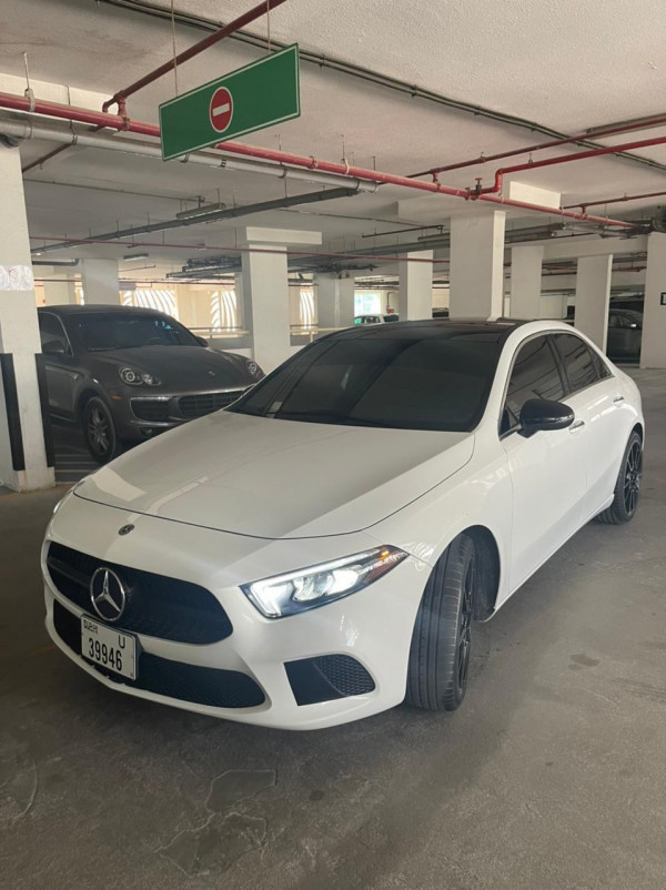 White Mercedes A Class, 2019 for rent in Dubai 0
