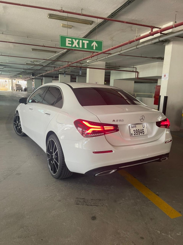 White Mercedes A Class, 2019 for rent in Dubai 2