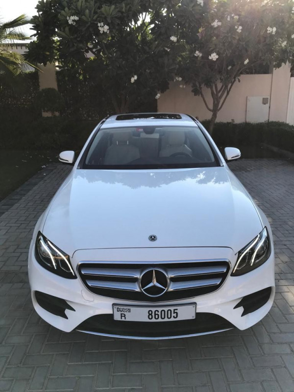White Mercedes E Class, 2019 for rent in Dubai 0