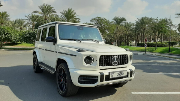 White Mercedes G 63 Night Packge, 2019 for rent in Dubai 2