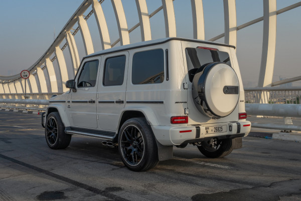White Mercedes G63 AMG, 2021 for rent in Dubai 2