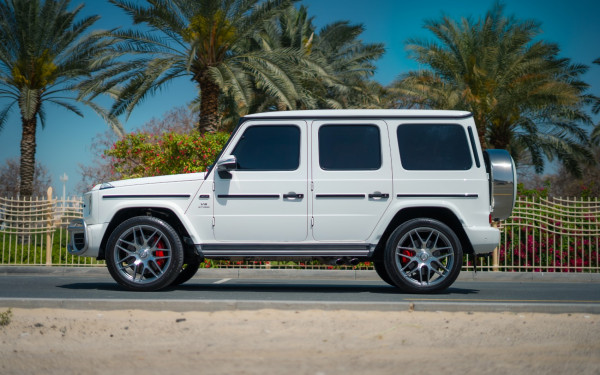 White Mercedes G63, 2021 for rent in Dubai 2