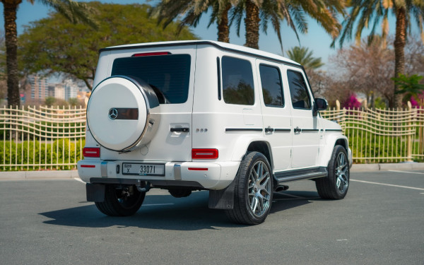 White Mercedes G63, 2021 for rent in Dubai 3