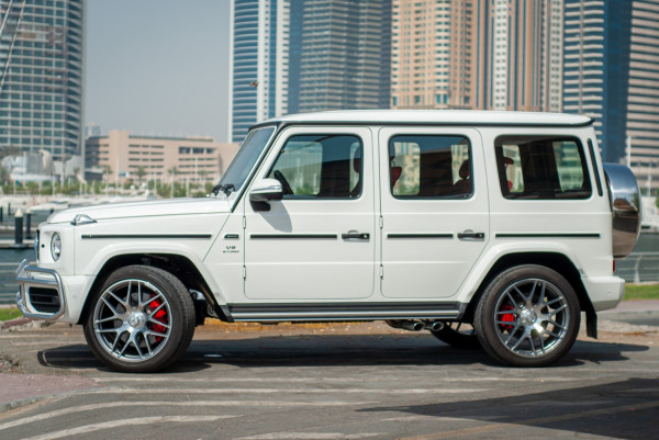 White Mercedes G63, 2021 for rent in Dubai 3