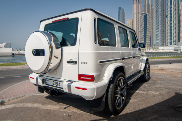 White Mercedes G63, 2021 for rent in Dubai 5