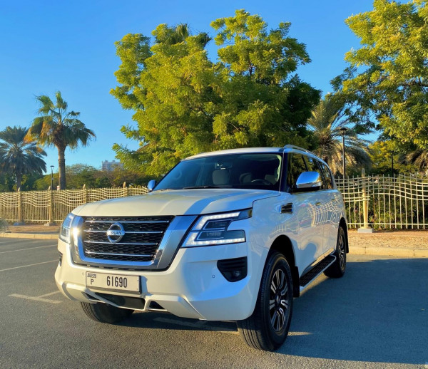 White Nissan Patrol V6, 2020 for rent in Dubai 5