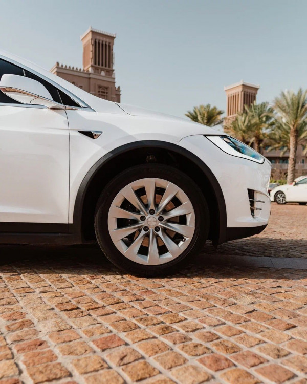 White Tesla Model X, 2021 for rent in Dubai 1