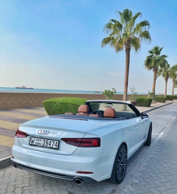 White Audi A5 Cabriolet, 2018 for rent in Dubai 0