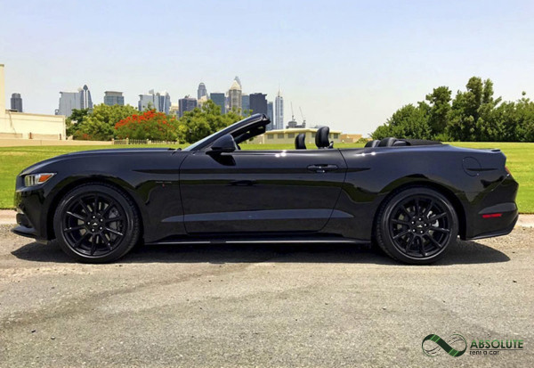 Black Ford Mustang, 2016 for rent in Dubai 1