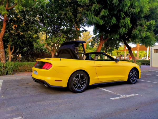 Yellow Ford Mustang, 2018 for rent in Dubai 1