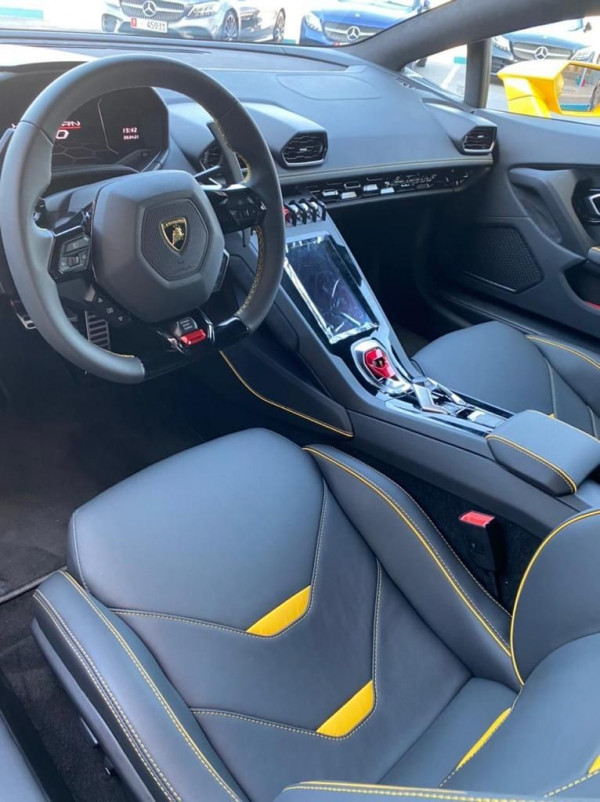 Yellow Lamborghini Evo, 2021 for rent in Dubai 0