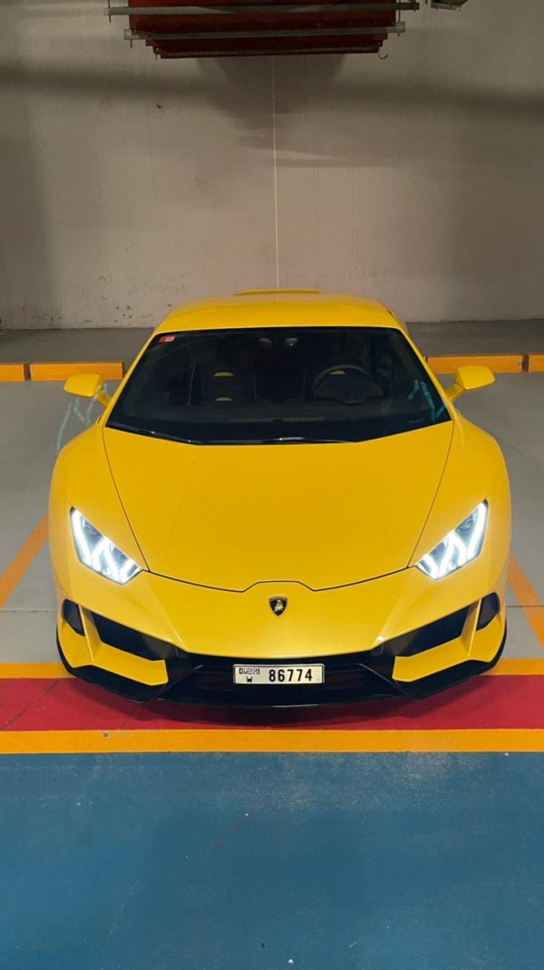 Yellow Lamborghini Evo, 2021 for rent in Dubai 2