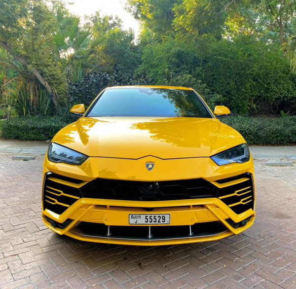 Yellow Lamborghini Urus, 2019 for rent in Dubai 7