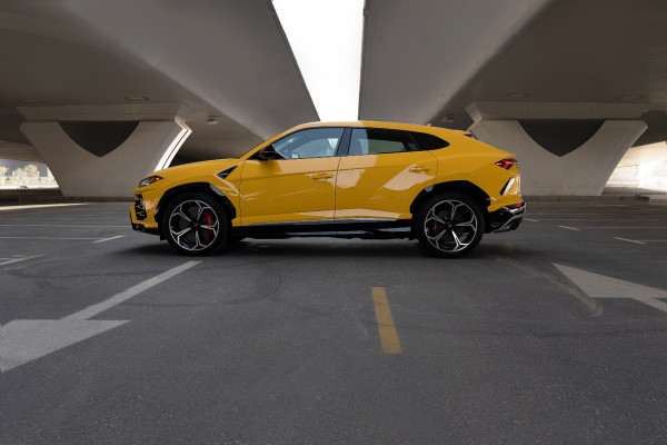 Yellow Lamborghini Urus, 2020 for rent in Dubai 1