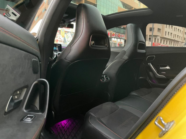 Yellow Mercedes CLA 35AMG, 2021 for rent in Dubai 0