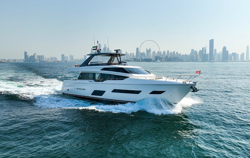 Motorboot Ferretti 78 ft in Dubai Harbour te huur in Dubai