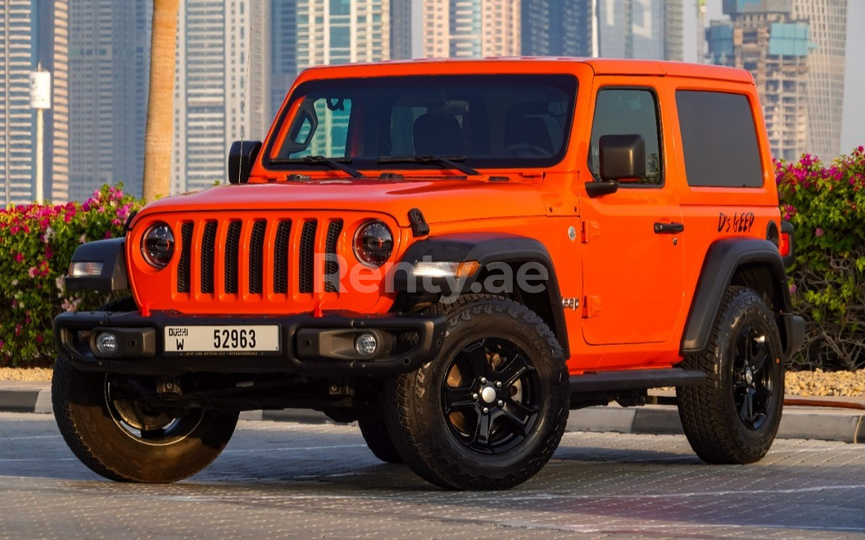 Rent a Jeep Wrangler (Orange), 2018 ID-03815, in Dubai 