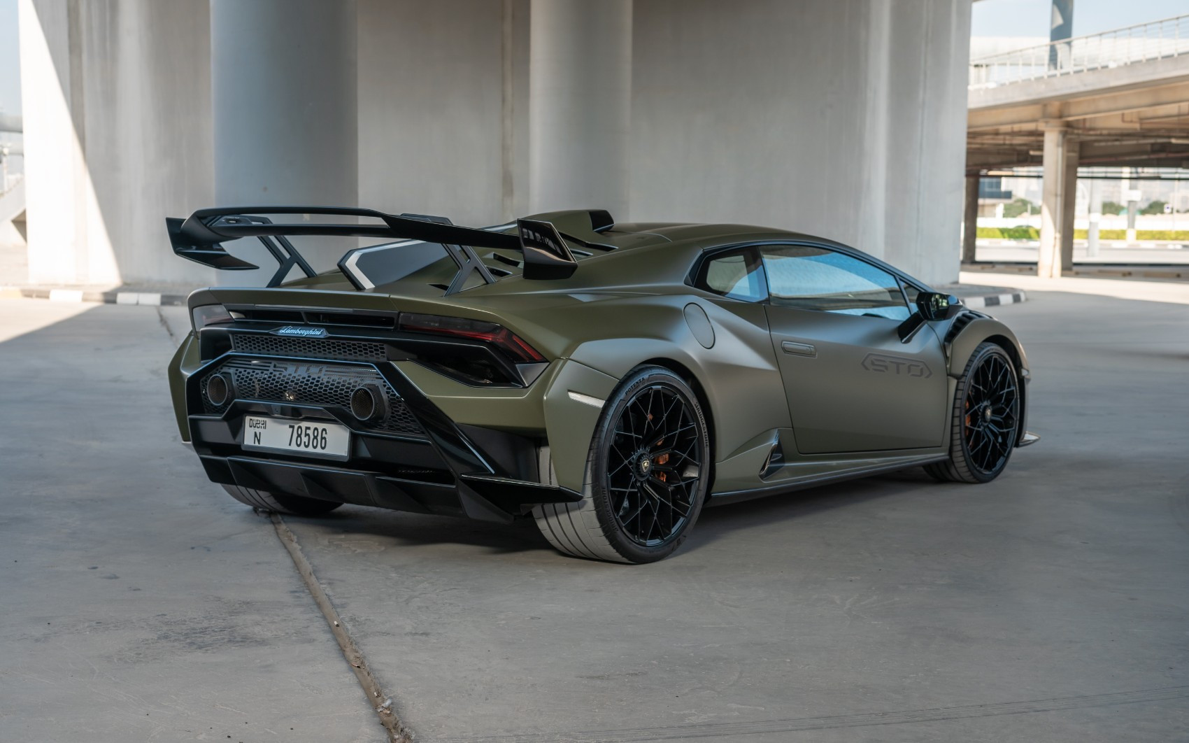 Rent a Lamborghini Huracan STO (Green), 2023 ID-05143, in Abu Dhabi ...