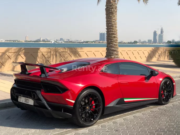Lamborghini Huracan Performante (Red), 2019 for rent in Dubai