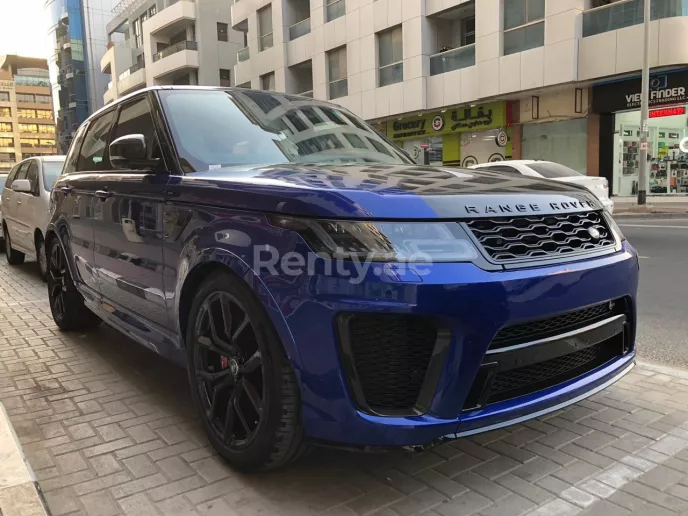 Range Rover Sport SVR (Blue), 2019 for rent in Dubai