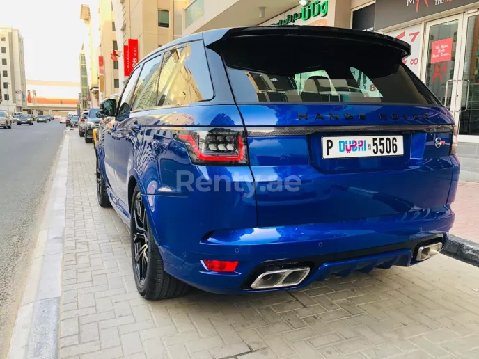 Range Rover Sport SVR (Blue), 2019 for rent in Dubai