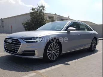 Audi A8 55TFSI (Silver), 2019 for rent in Dubai