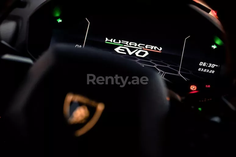 Dubai'de kiralık Lamborghini Huracan Evo Coupe (Kırmızı), 2020
