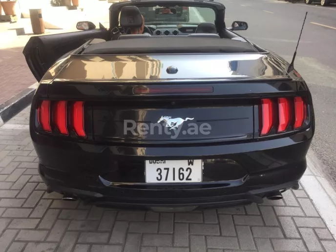 Ford Mustang Convertible (Black), 2019 for rent in Dubai
