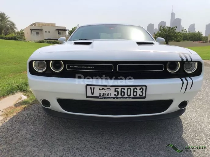 Dodge Challenger (Blanco), 2017 para alquiler en Dub&aacute;i
