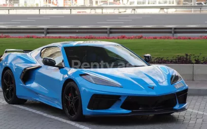 Chevrolet Corvette (Синий), 2021 для аренды в Дубай