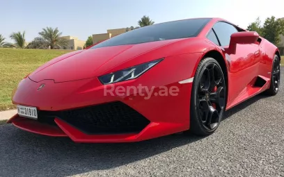 Lamborghini Huracan (Rouge), 2018 &agrave; louer &agrave; Duba&iuml;