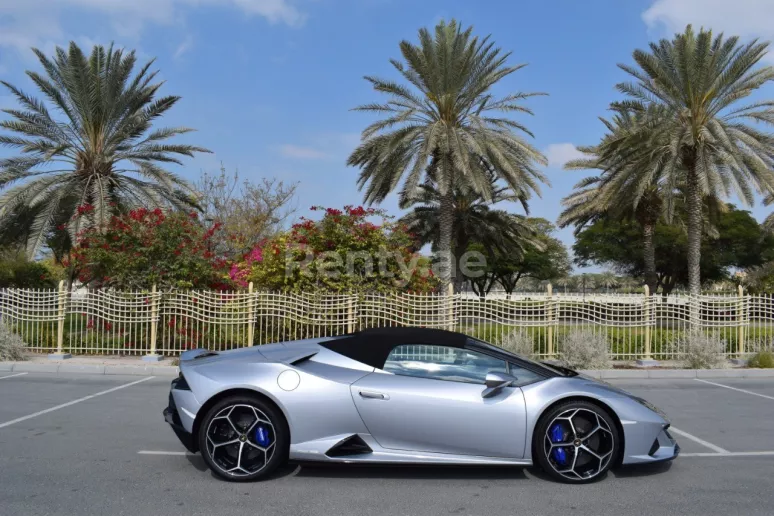 Dubai'de kiralık Lamborghini Evo Spyder (G&uuml;m&uuml;ş), 2021
