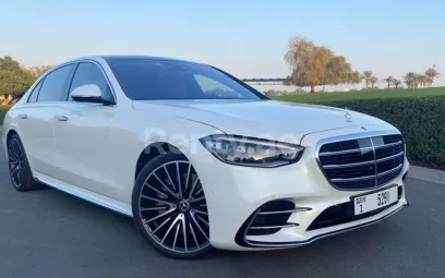 new Mercedes S 500 AMG w223 (White), 2021 for rent in Dubai