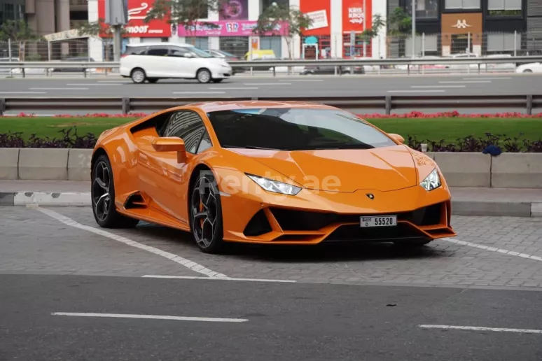 Lamborghini Huracan Evo (Orange), 2019 for rent in Dubai