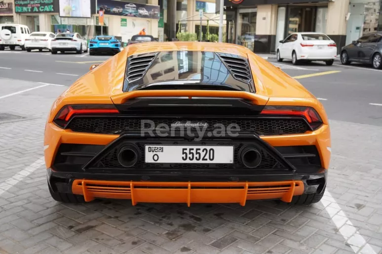 Lamborghini Huracan Evo (Orange), 2019 for rent in Dubai