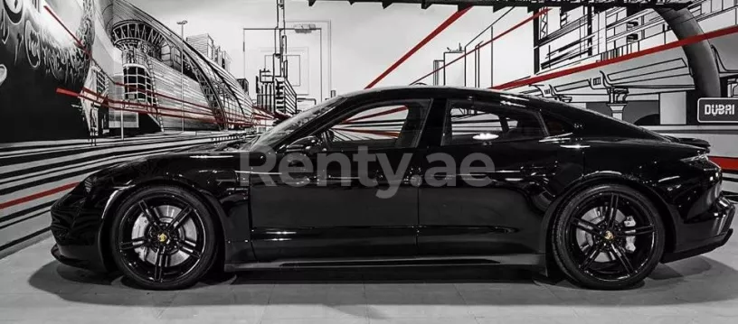 Porsche Taycan Turbo (Black), 2021 for rent in Dubai