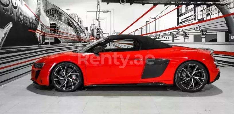 Audi R8 spyder (Rouge), 2021 &agrave; louer &agrave; Duba&iuml;