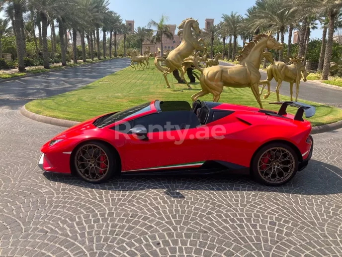 إيجار لامبورغيني هوراكان Performante سبايدر (أحمر), 2019 في دبي