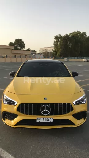 Mercedes CLA 35AMG (Yellow), 2021 for rent in Dubai