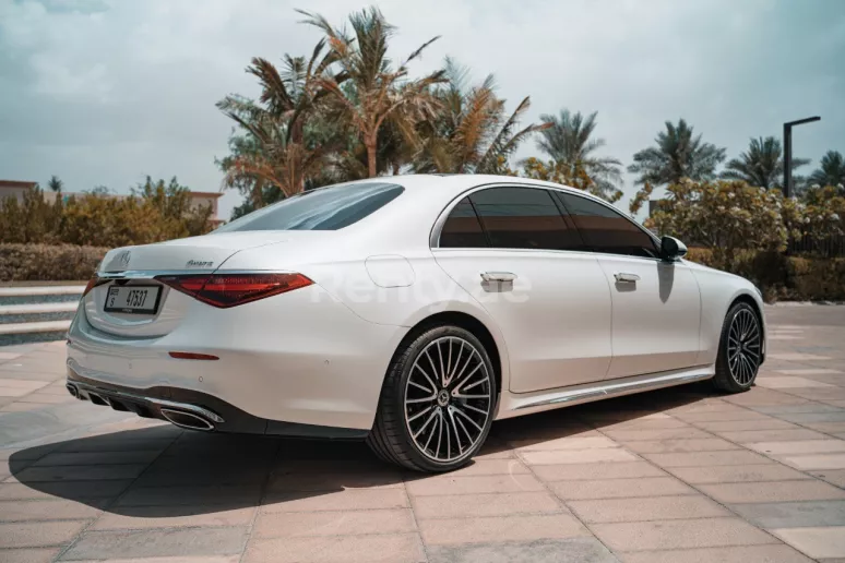 Mercedes S500 W223 (White), 2021 for rent in Dubai