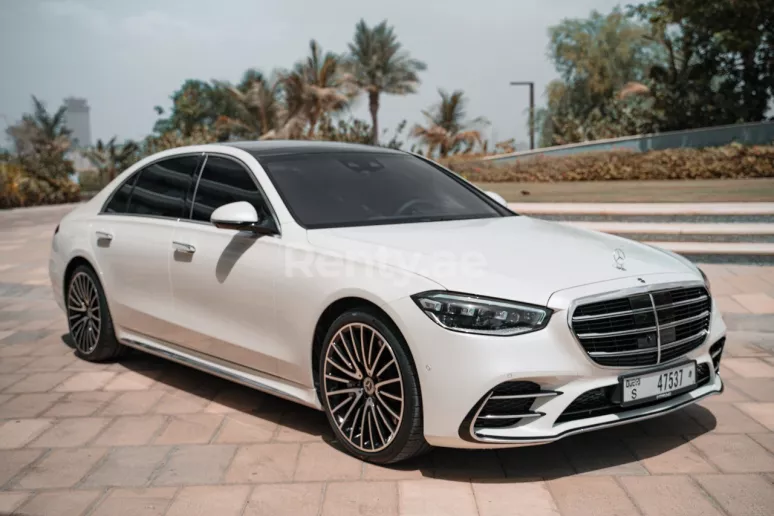 Mercedes S500 W223 (White), 2021 for rent in Dubai
