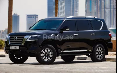 Nissan Patrol V6 Titanium (Black), 2021 for rent in Dubai