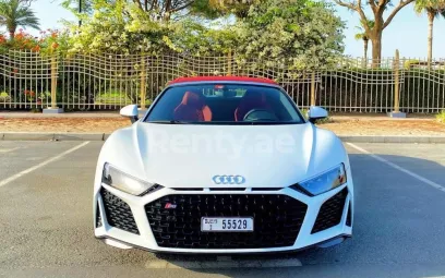Audi R8 Spyder V10 (White), 2021 for rent in Dubai