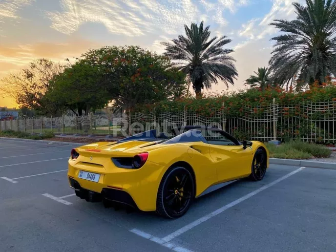 Ferrari 488 Spyder (Yellow), 2018 for rent in Dubai