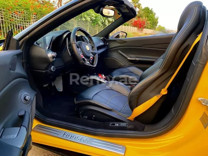 Ferrari 488 Spyder (Yellow), 2018 for rent in Dubai
